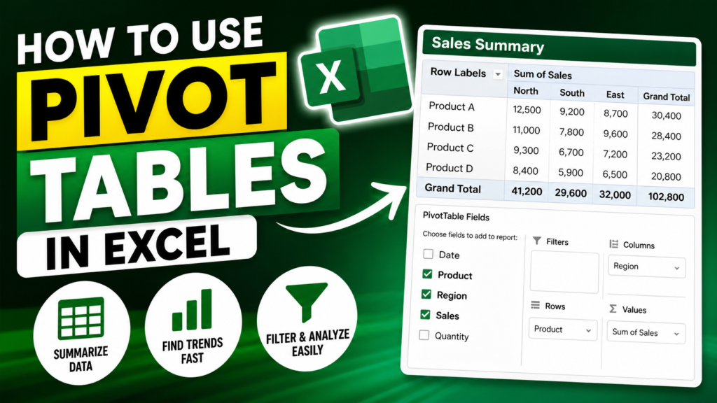 how to use pivot tables in excel